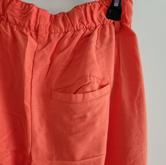 Free People Nothing to Say Pleated Trouser Orange NWOT - Picture 6 of 14